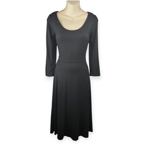 BODEN Black Soft Jersey Knit Dress A-line Long Sleeve Thick
